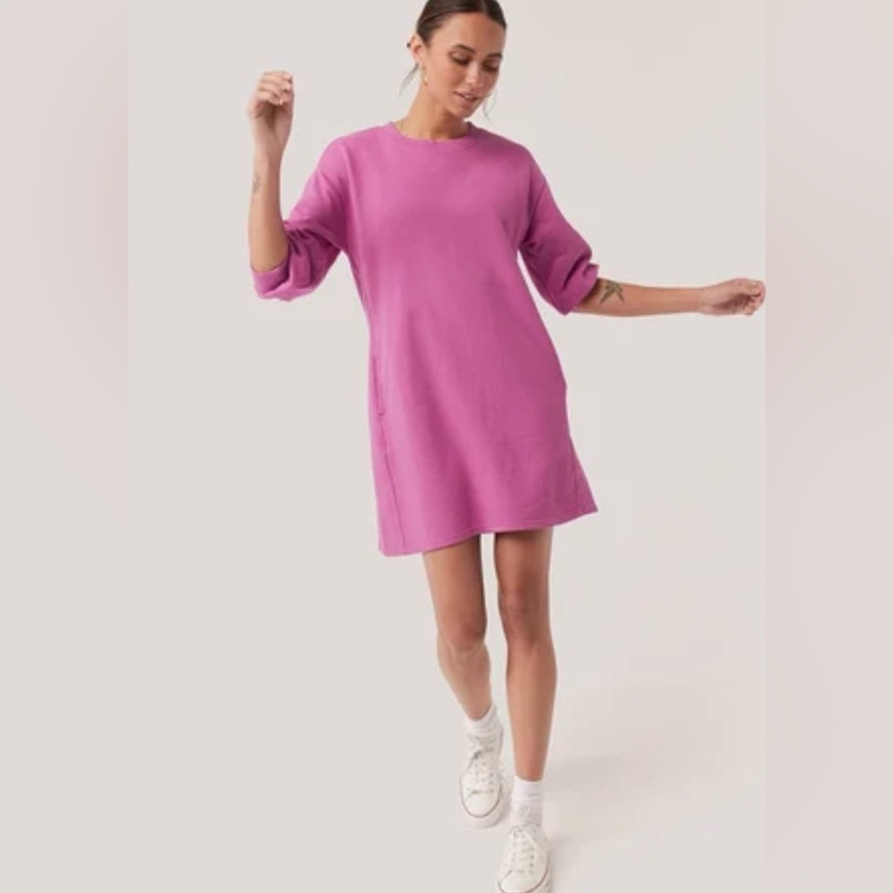 Pact Essential Sweatshirt Dress Fuschia Pink Medium